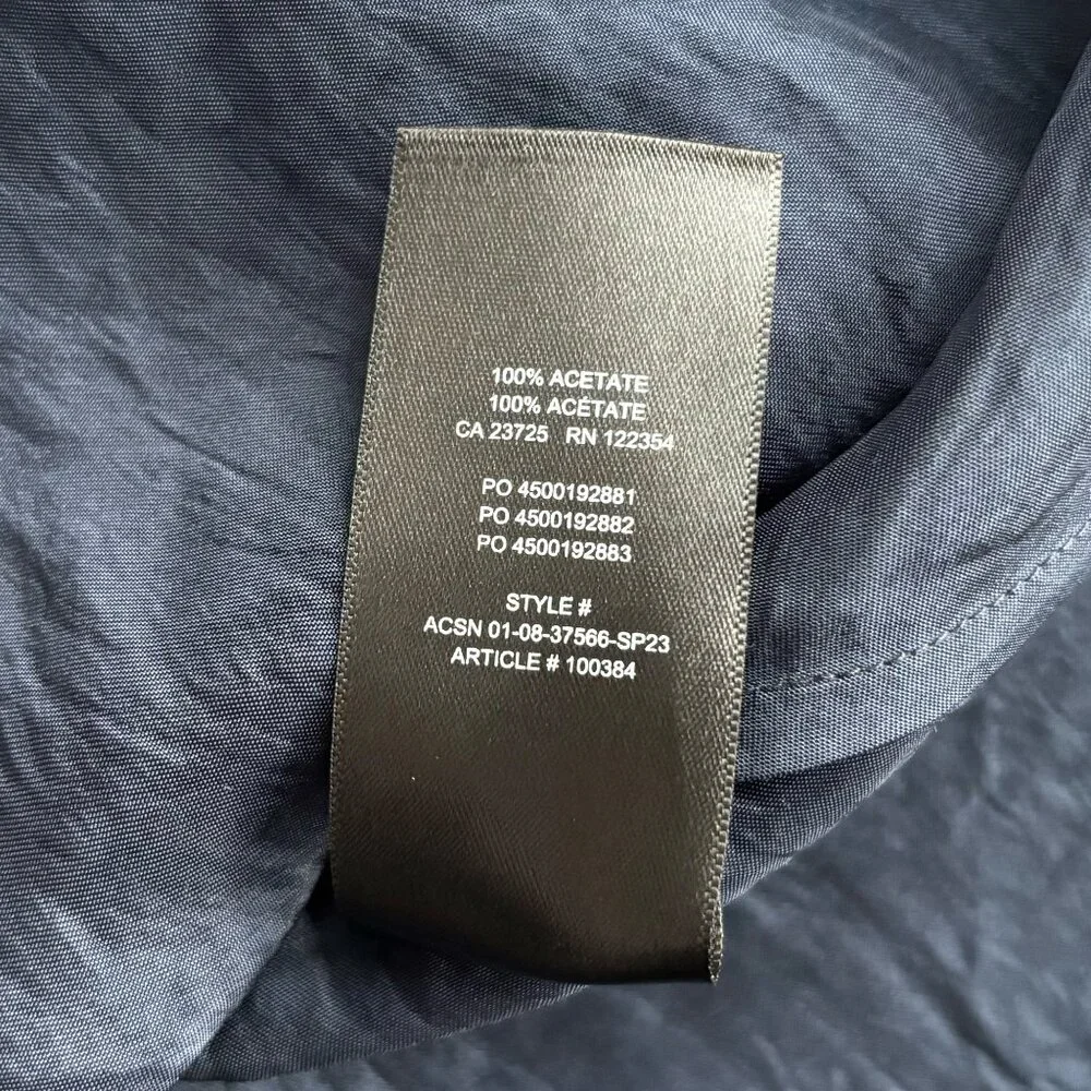 Aritzia Babaton Model Dress, Blue Satin Cowl-Neck Mini, Cami Slip Dress, sz XS - Picture 12 of 16